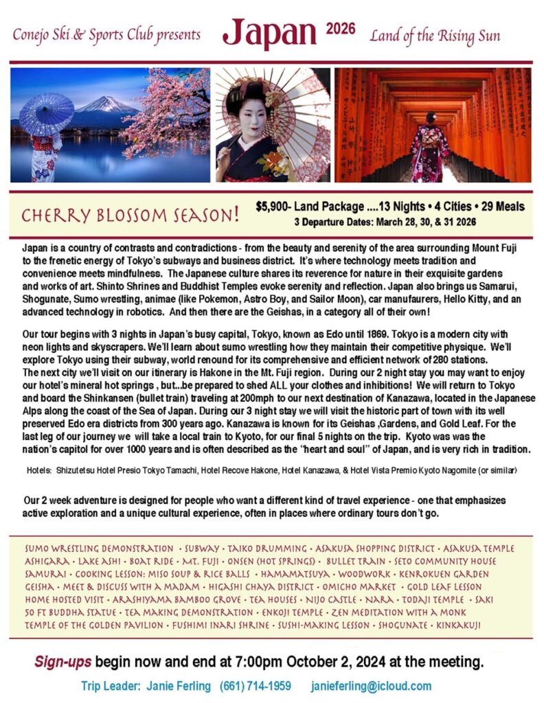 Conejo Ski & Sports Club - Travel to Japan 2006