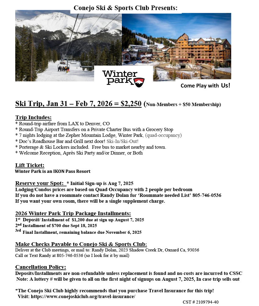 Skiing Winter Park, Colorado 2026.