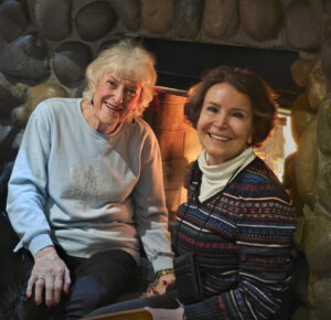 Apres ski in the lodge at the fireplace