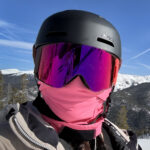 Skier in full head gear